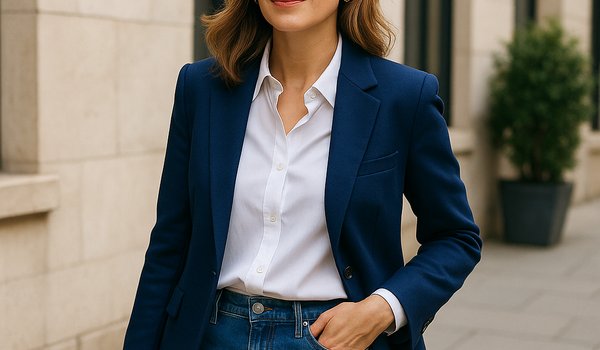 Azul e branco uma combinação elegante do dia a dia